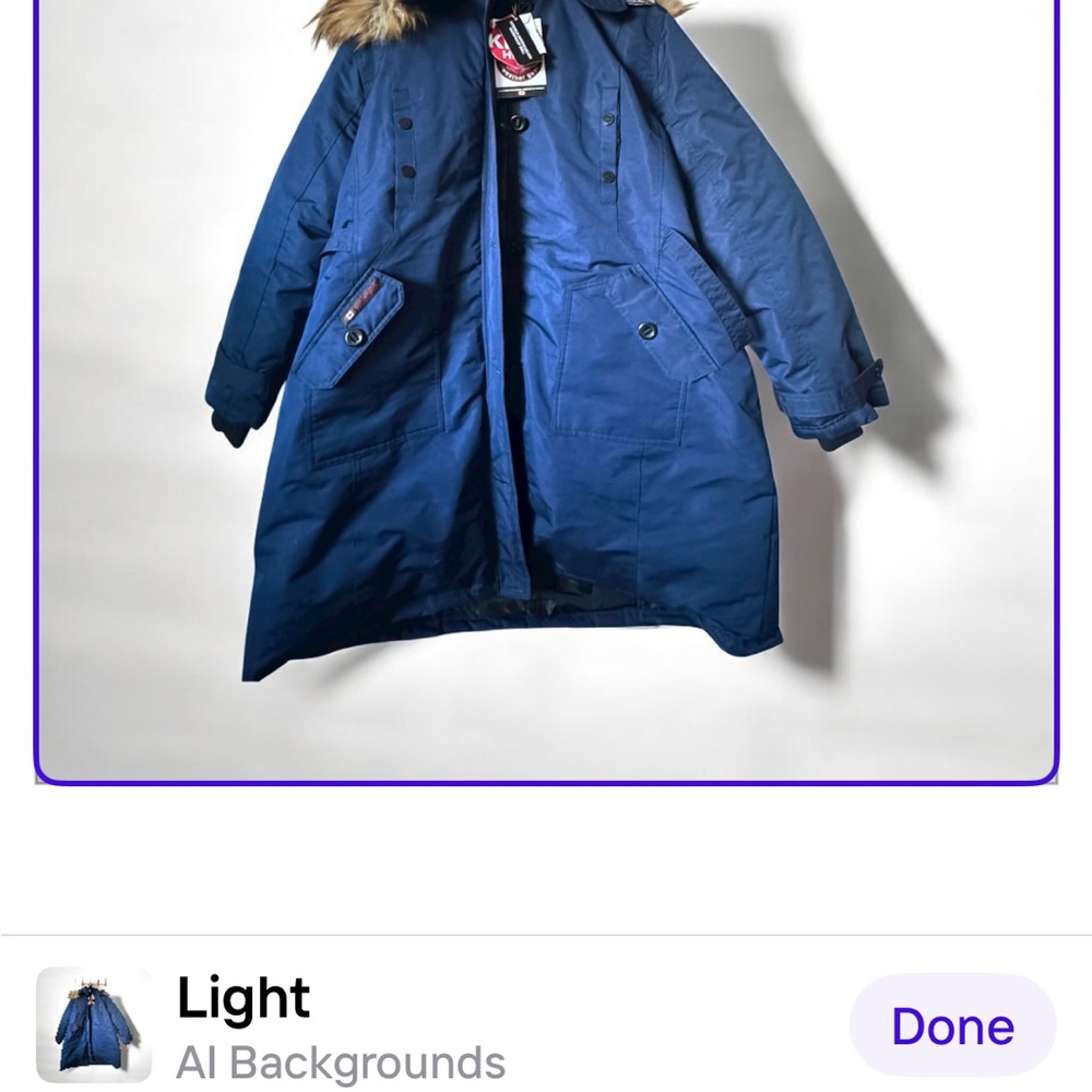 Canada Weather Gear Women’s Navy Parka with Faux Fur Trim - Picture 3 of 15